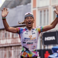 Agnieszka Jerzyk beim Ironman Frankfut 2023 auf Platz 3. Photo: Jan Hetfleisch, Getty Images for IRONMAN)