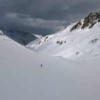 Skitour Granatenkogel 04: Blick zurück in der Ferwalltal.