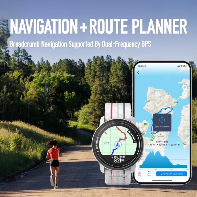 Coros Pace 3 mit Navigation und Routenplanung.