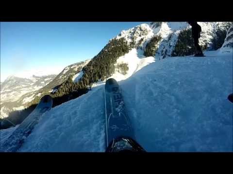 Abfahrt mit ski vom Jenner in Berchtesgaden Berg/Tal ungeschnitten und orginal