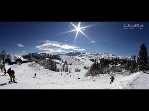 Julian alps 4K Filming Vogel ski area, Slovenia