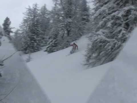 Powder Skiing in Champex Switzerland